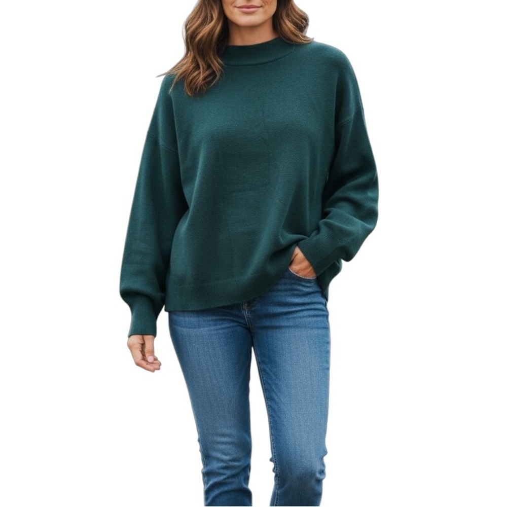All:Row Womens Green Long Sleeve Sweatshirt Size Medium